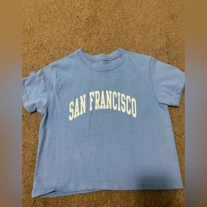 Baby blue crop shirt from pacsun